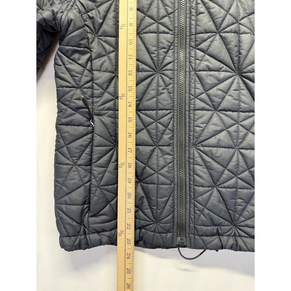 The North Face Quilted Jacket Women Small Black Nylon Diamond Mock Neck Full Zip - Picture 10 of 11